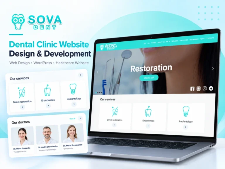 SOVA DENT dental clinic website design and development